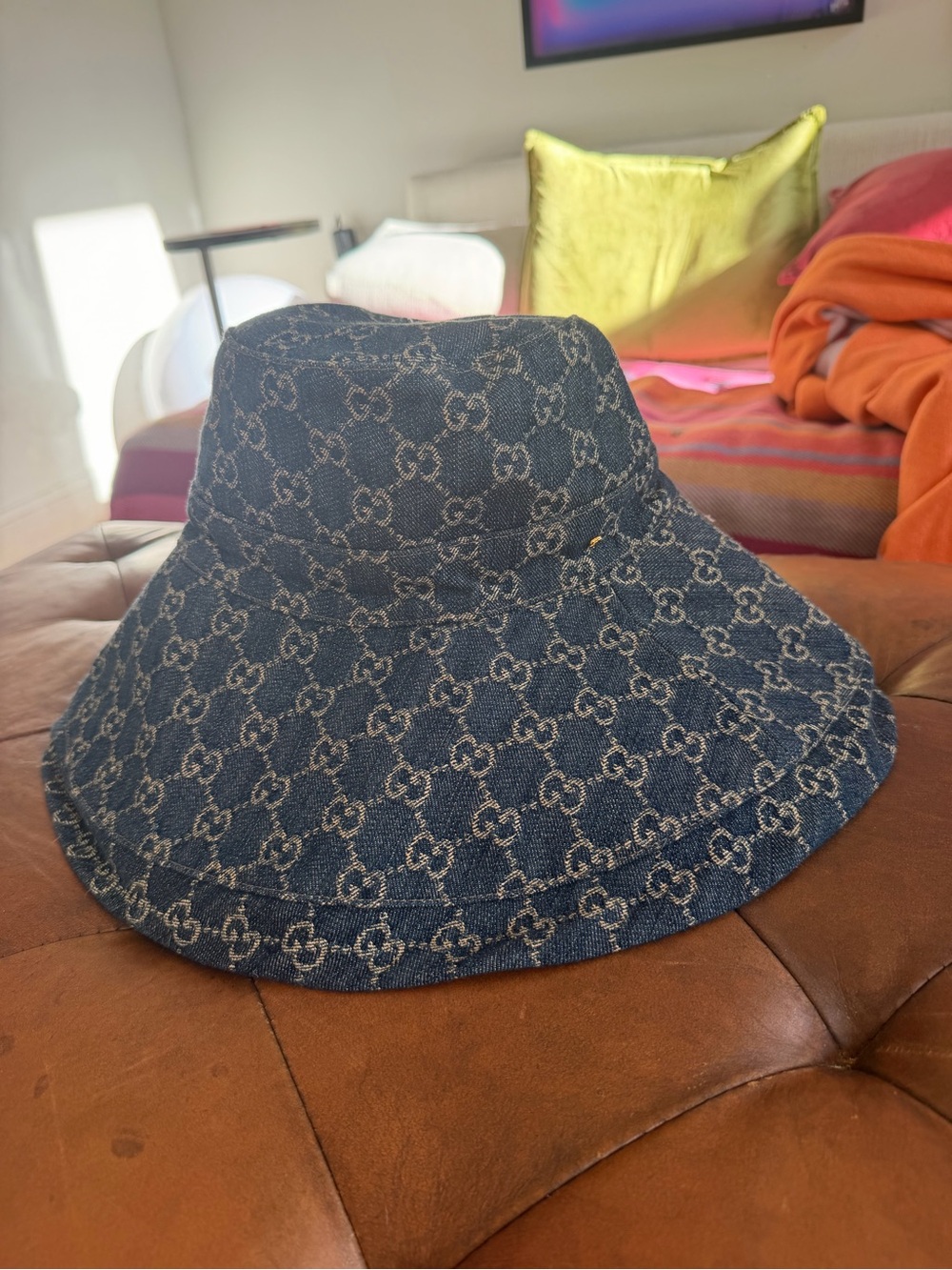 Gucci Navy Denim GG Monogram Bucket Hat
